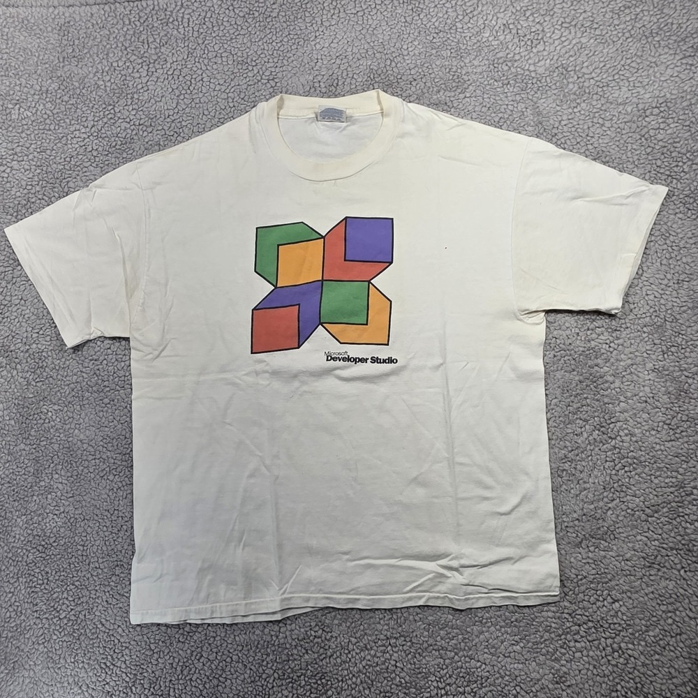 Vintage '90s Microsoft Developer Studio‎ Single Stitch White T-shirt